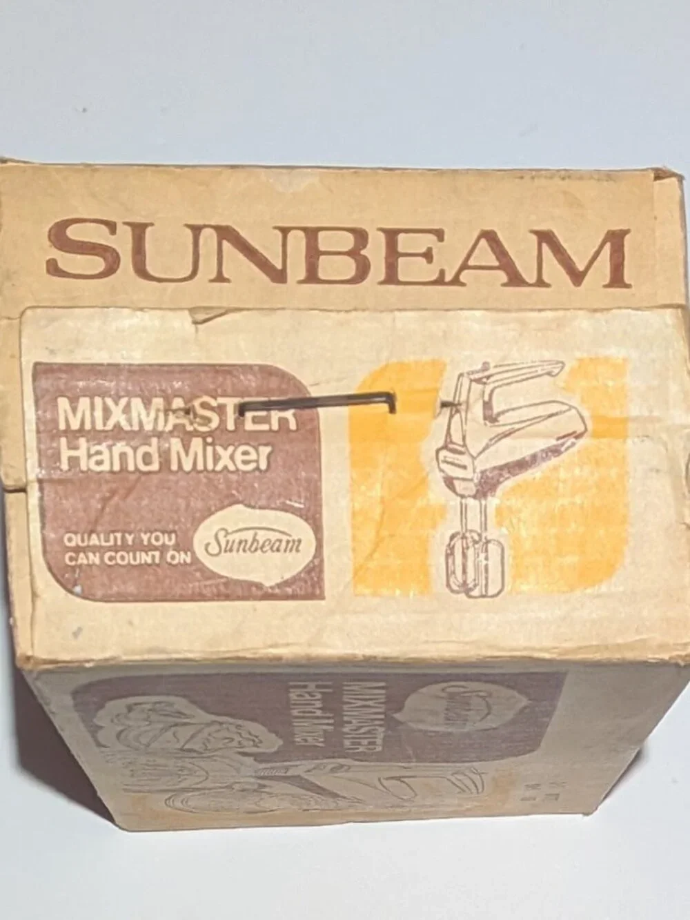 Vintage Sunbeam Mixmaster Hand Mixer 3-Speed White NIB New Old Stock 1970s Retro
